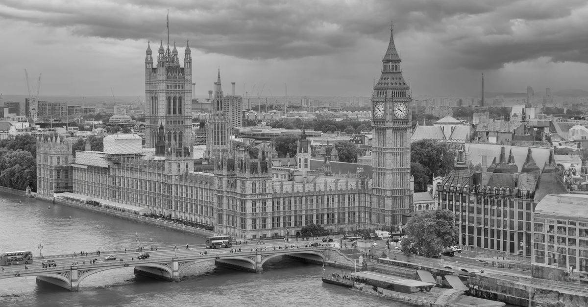 London skyline at dusk along the Thames